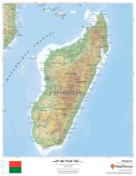 Madagascar Wall Map 432 x 559mm