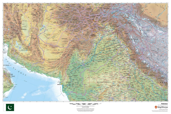 Pakistan Wall Map 914 x 610mm