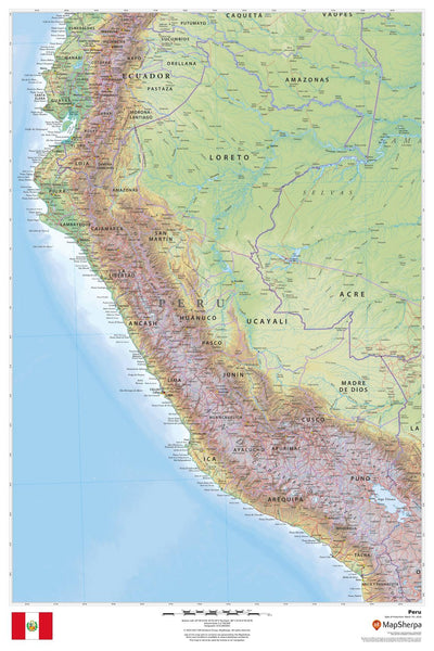 Peru Wall Map 610 x 914mm