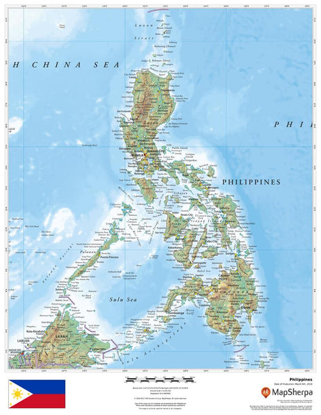 Philippines Wall Map 432 x 559mm