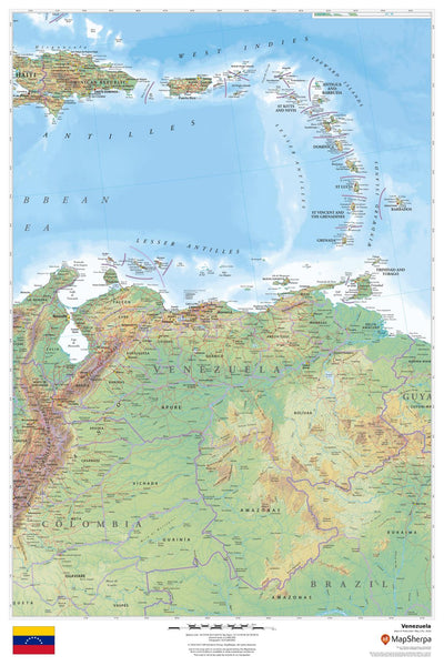 Venezuela Wall Map 610 x 914mm