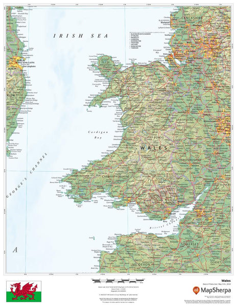 Wales Wall Map 432 x 559mm