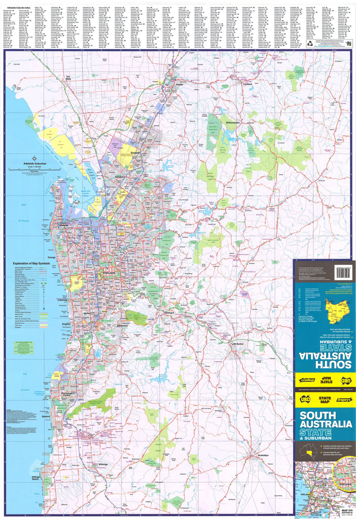 Buy South Australia UBD Laminated Wall Map - Mapworld