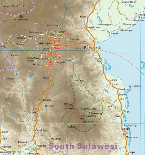 Sulawesi Folded Map Reise