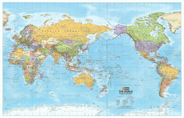 World Political Mega Map (Pacific Centred) - Buy Hema World Map ...