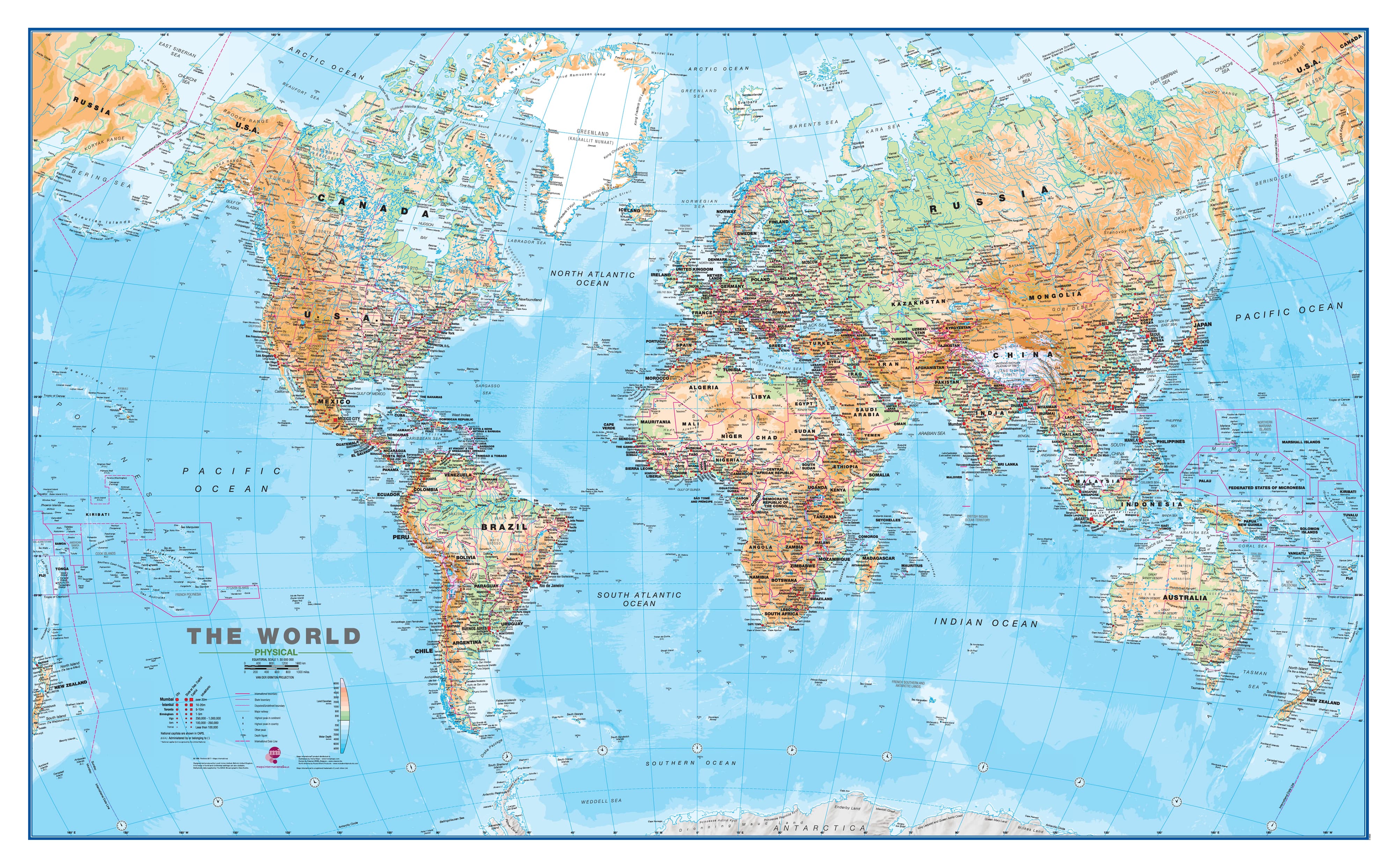 Huge Physical World Wall Map (Paper)