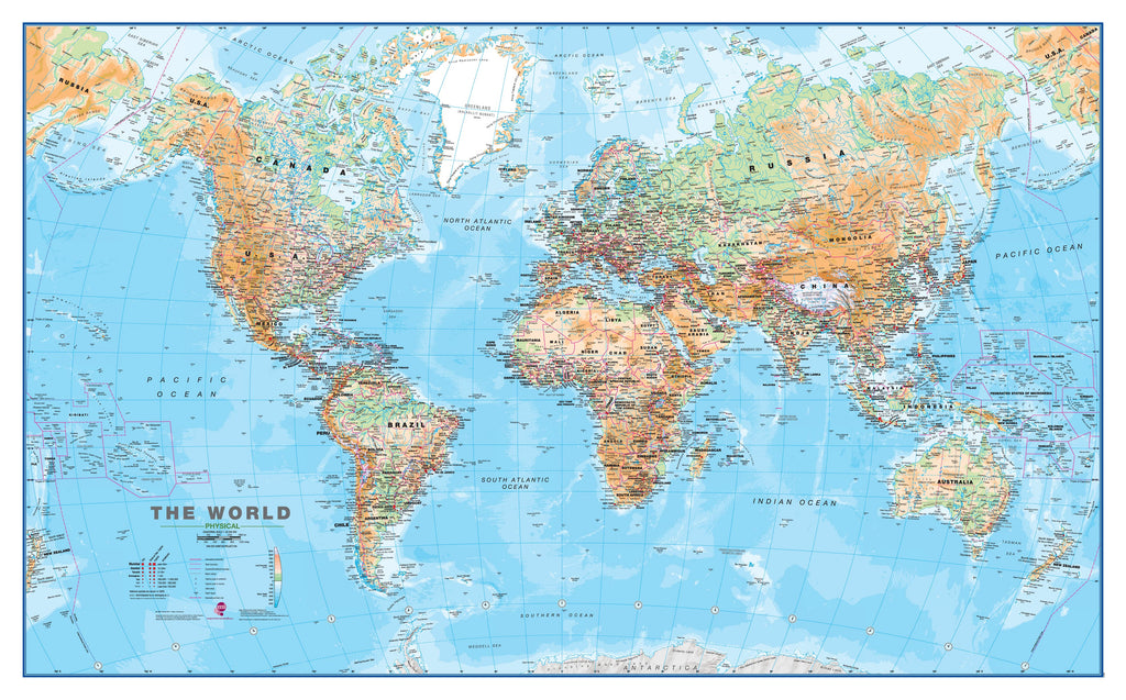 World Maps International Physical, Buy World Physical Wall Map - Mapworld